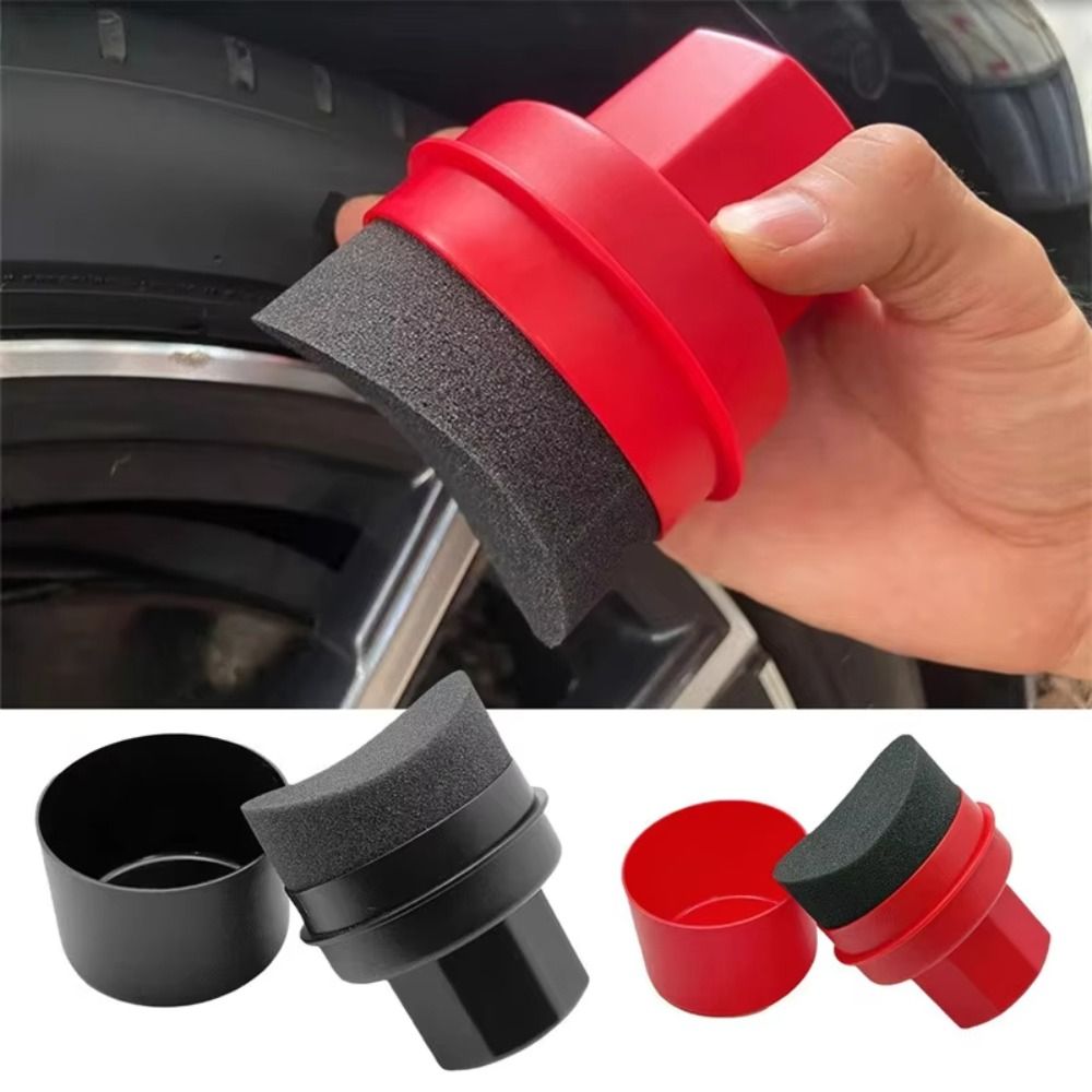 Car Wax Polishing Pad - Gebogen bandenpolijstspons met hoes, herbruikbare autowasapplicator,