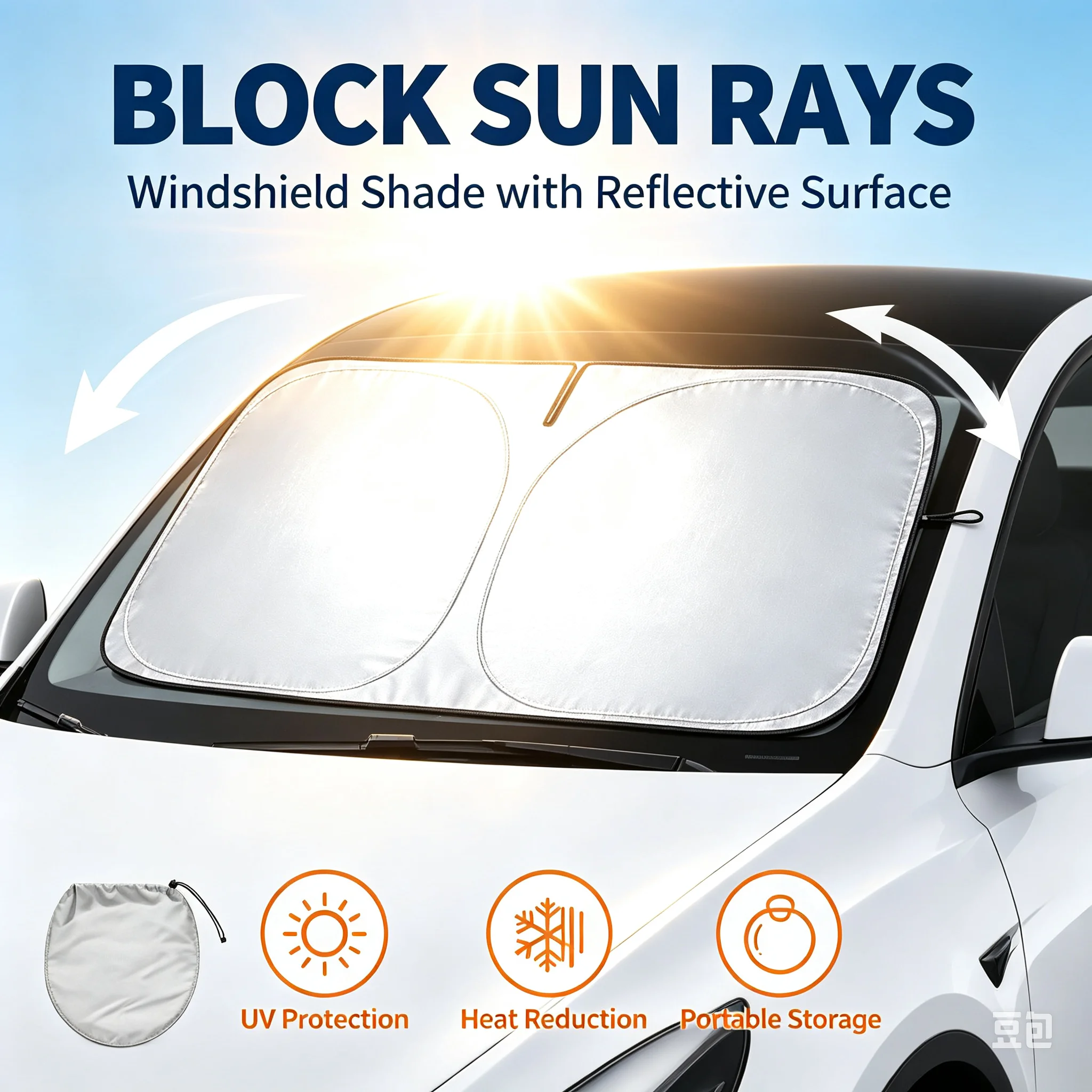 Car Accessories Gifts - Autozonnescherm voorruitzonnescherm Warmte-isolatie Zomerkoeling Auto-accessoires Fysieke