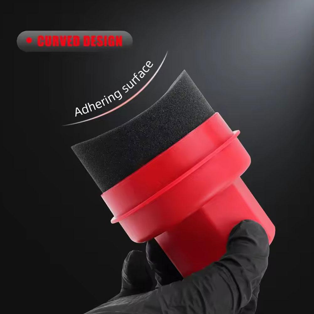 Car Wax Polishing Pad - Herbruikbare bandenwasapplicatorspons met deksel Gebogen autoreinigingspad