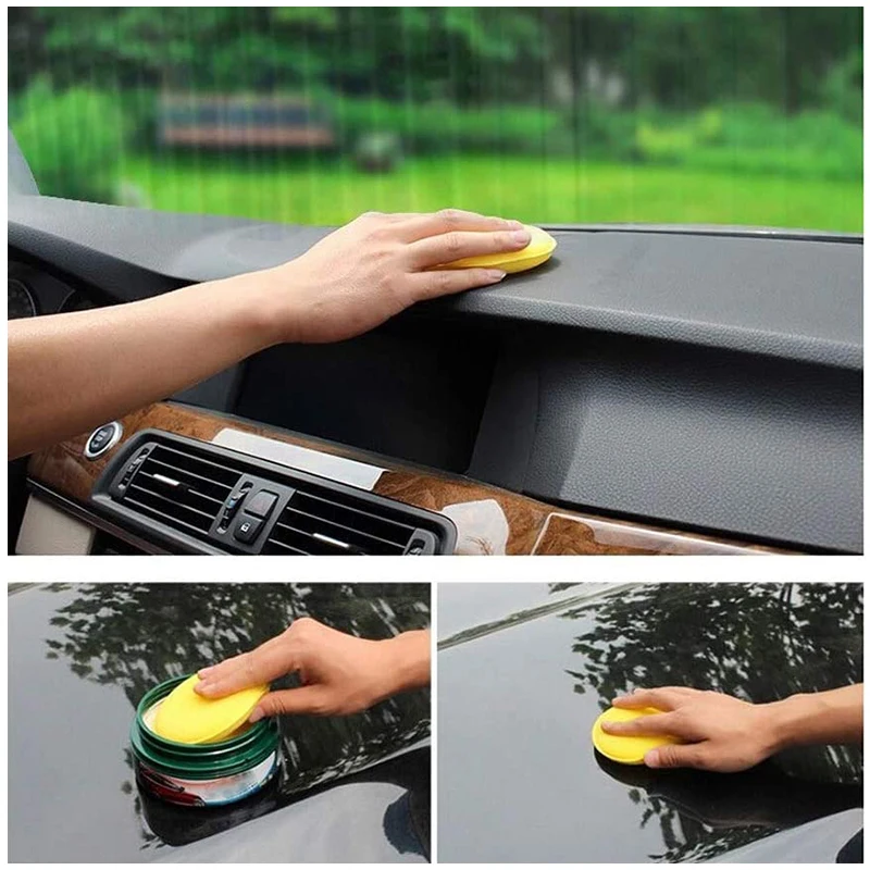 Car Wax Polishing Pad - 12 stuks ronde autowax-polijstschuimsponzen, applicatorpads met