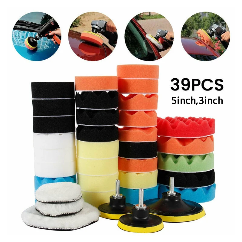 Car Wax Polishing Pad - Auto Polijstsponsjes Set Schuimpads Polijstmachine Wax
