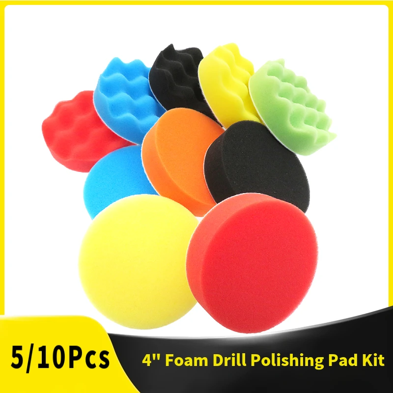 Car Wax Polishing Pad - 5/10 Stuks 4 Inch Schuimboor Polijstpad