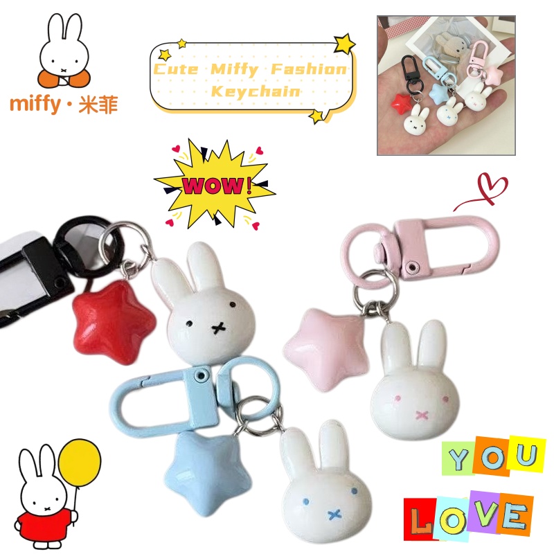 Car Accessories Unique - Kawaii Miffy Sleutelhanger Schattig Konijn Pentagram