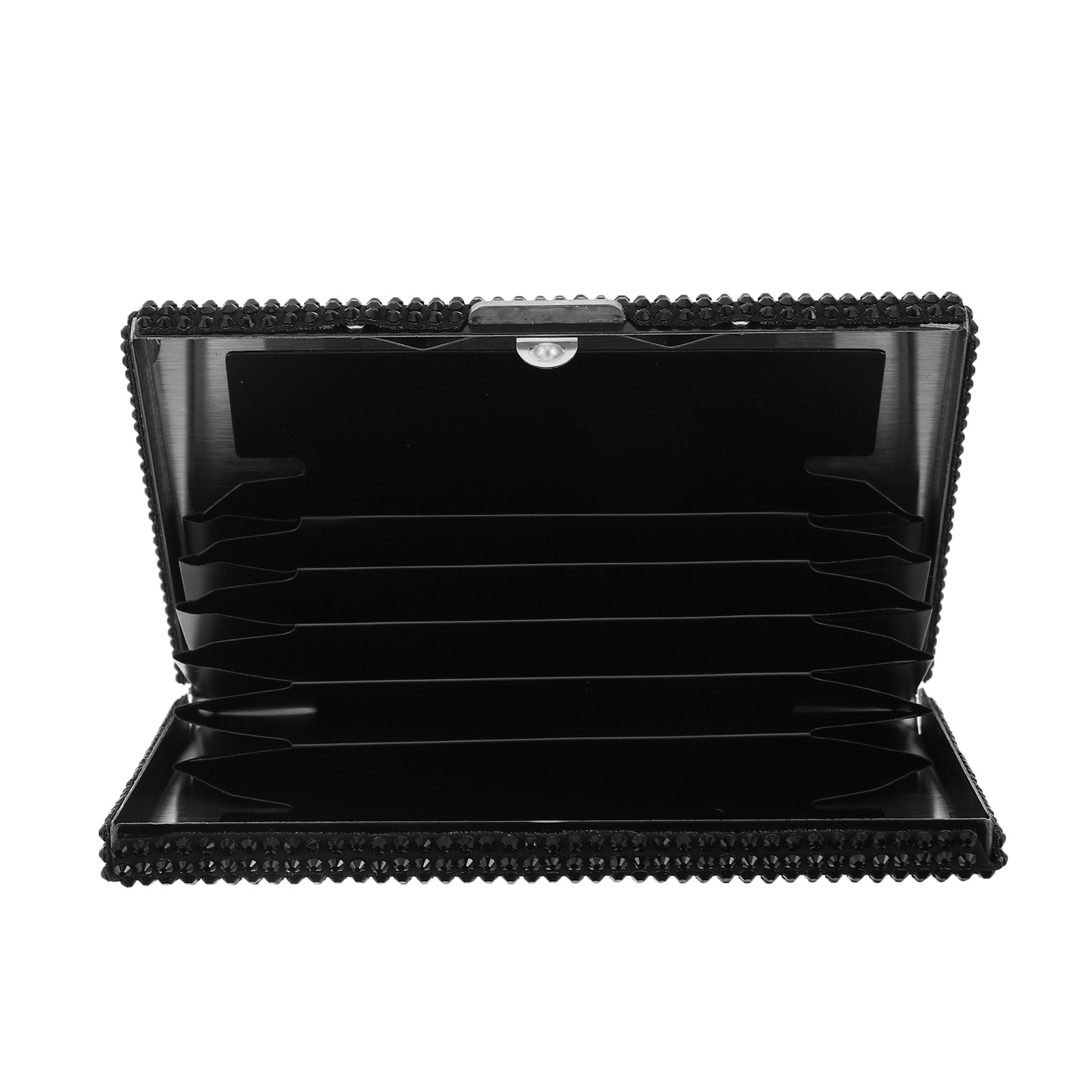 Car Trunk Organizer - Slanke metalen visitekaarthouder met strass steentjes,